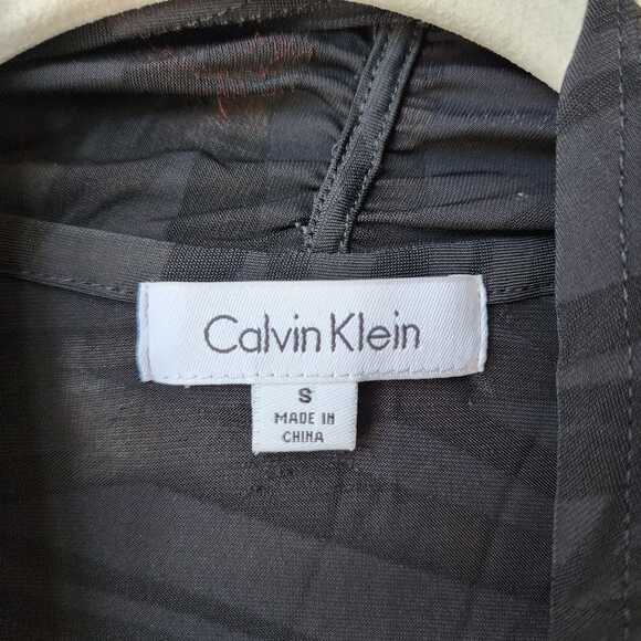 Calvin Klein Black Mesh Open Cardigan Size S Long Lightweight Mob wife Glam - Picture 7 of 7